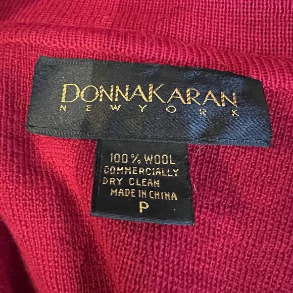 Vintage Donna Karan Red Wool Long Sleeve Bodysuit Size P & Turtleneck Insert - Picture 9 of 12